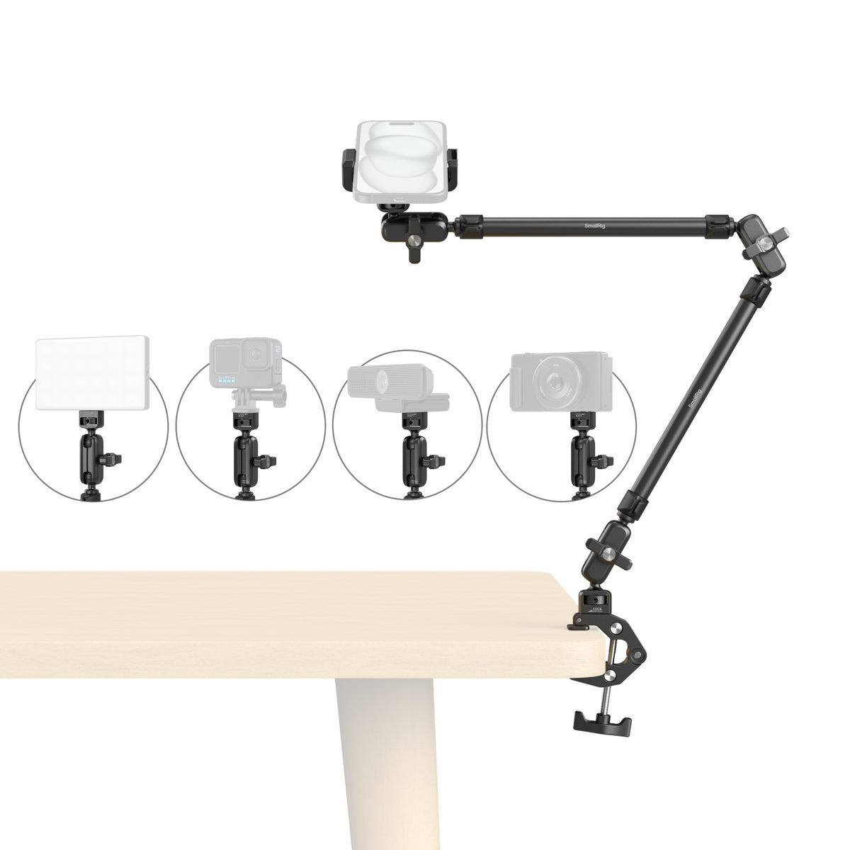 SmallRig Desktop Magic Arm with Crab-Shaped Clamp Kit (5625)
