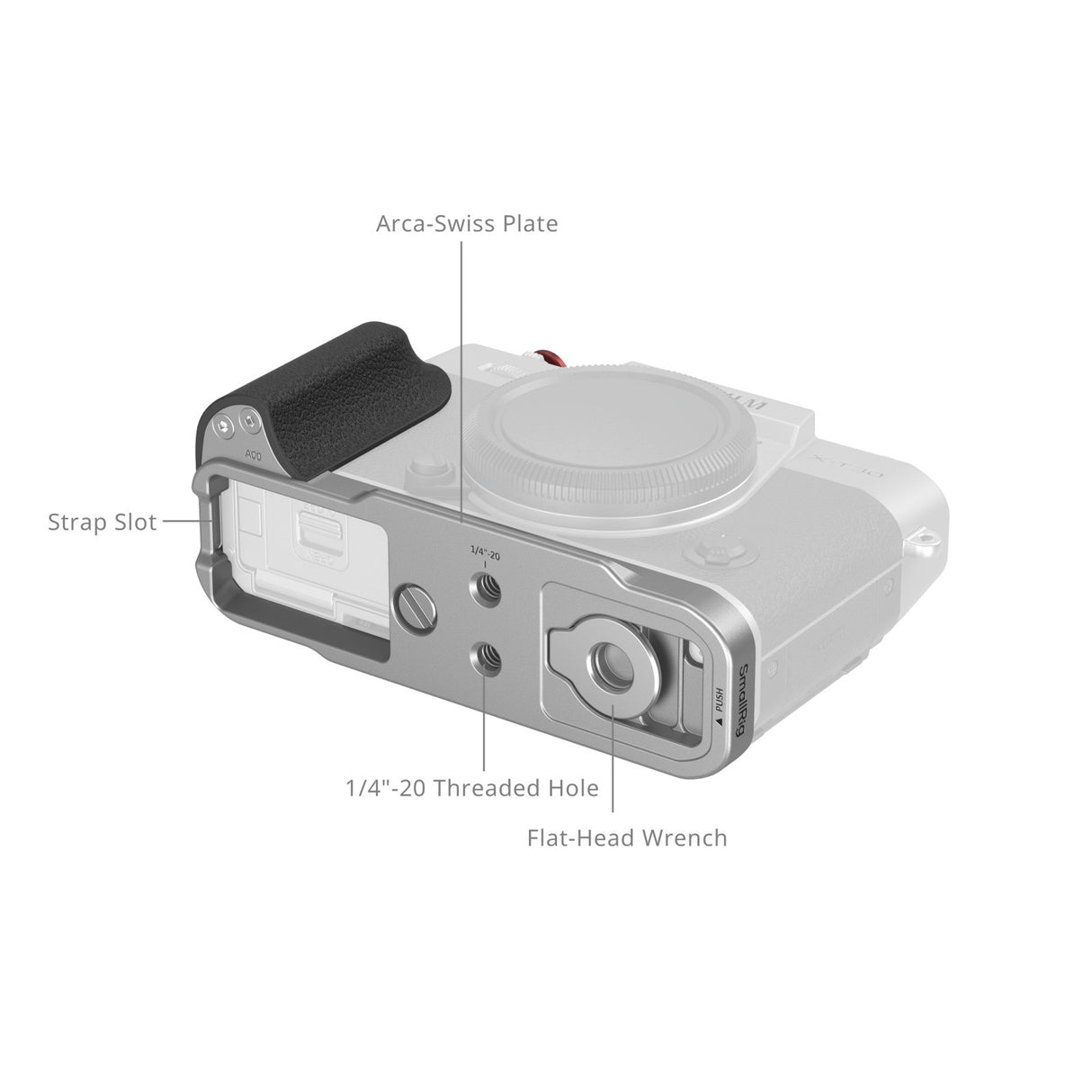 SmallRig L-Shaped Mount Plate with Silicone Handle (Silver)