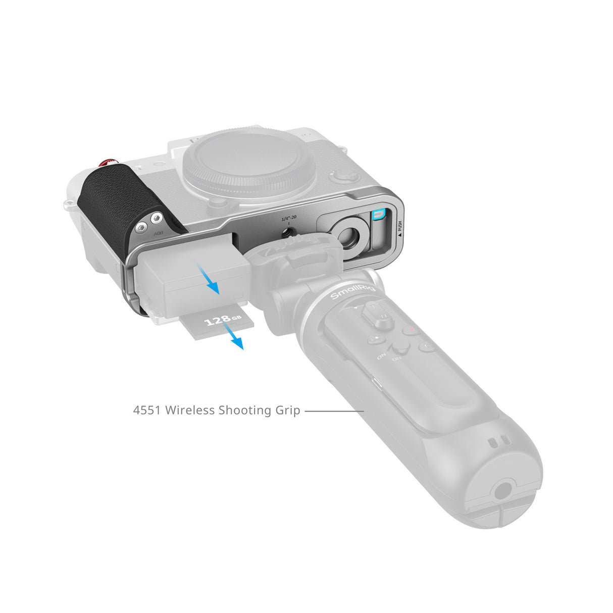 SmallRig L-Shaped Mount Plate with Silicone Handle (Silver)