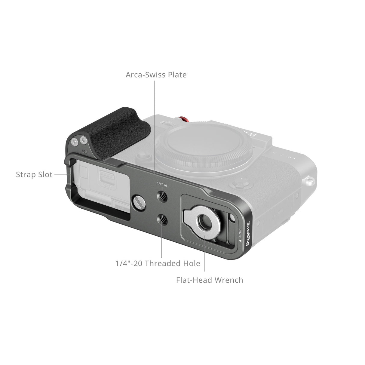 SmallRig L-Shaped Mount Plate with Silicone Handle (Charcoal Silver)