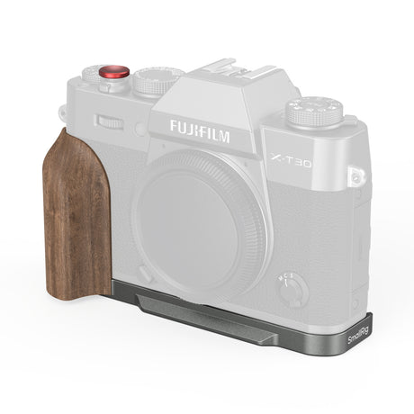 SmallRig L-Shaped Mount Plate with Wooden Handle for FUJIFILM X-T30 & X-T30 II & X-T30 III (Charcoal Silver)