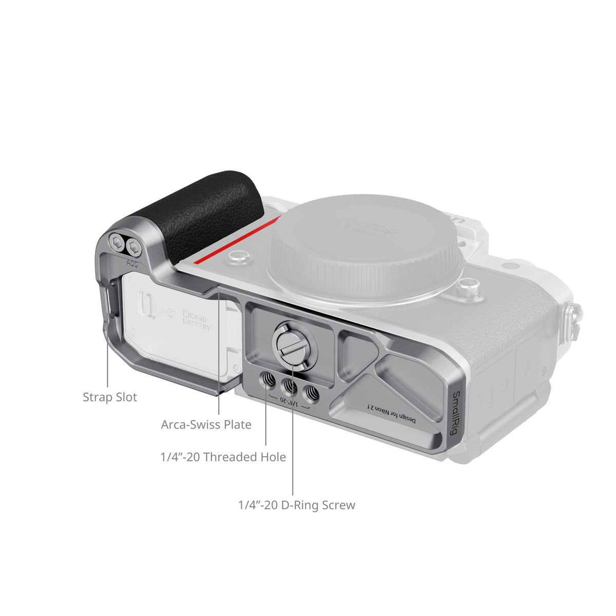 SmallRig L-Shaped Mount Plate with Silicone Handle for Nikon Z f (Silver)