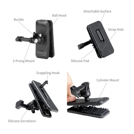 SmallRig Backpack Strap Clip Mount for Action Cameras 5722