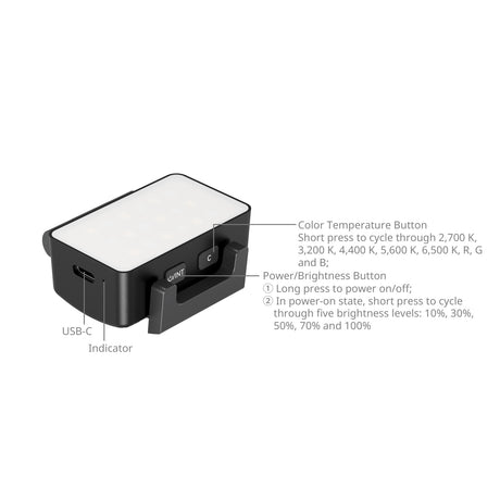 SmallRig RGBWW LED Video Light for DJI Osmo Pocket 3