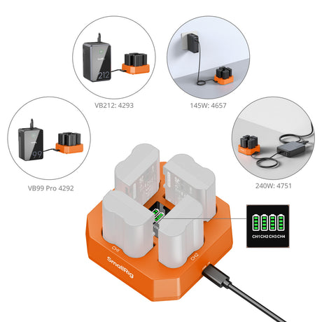 SmallRig Four-Channel Camera Battery Charger for EN-EL15c 5747