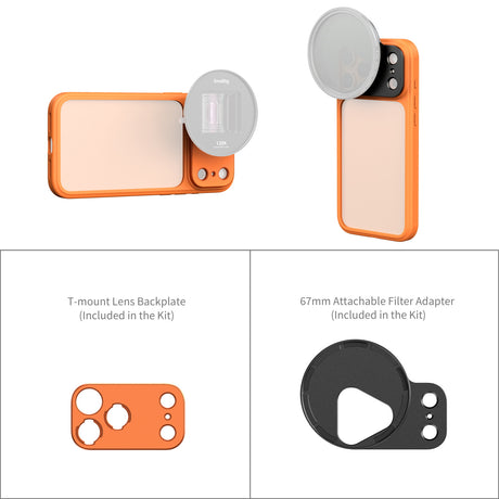 SmallRig FilMov Lightweight Photography Bumper Case for iPhone 17 Pro (Orange)