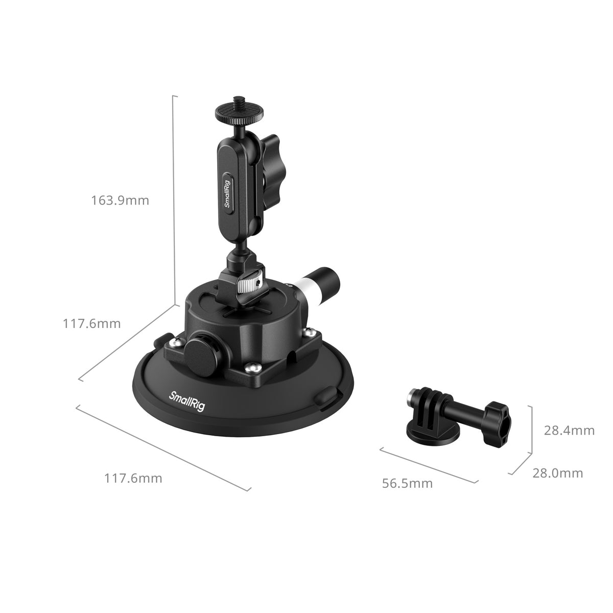 SmallRig 4.5" Suction Cup Mount for Action Cameras