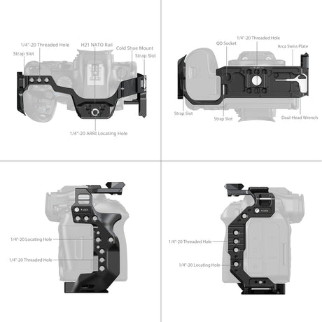 SmallRig "HawkLock" Quick Release Cage for Canon EOS R6 Mark III / R6 Mark II