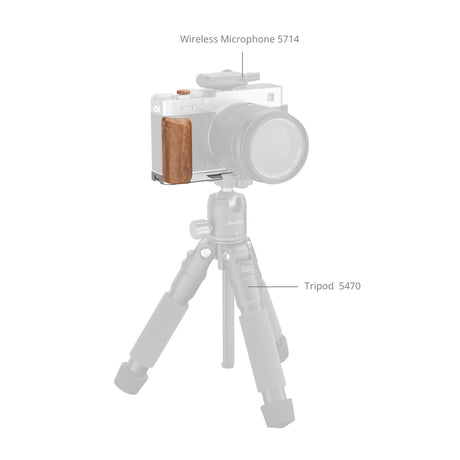 SmallRig L-Shaped Mount Plate with Wooden Handle for FUJIFILM X-E5 (Silver) 5984