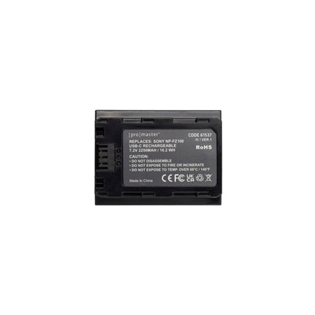 ProMaster Li-ion Battery for Sony NP-FZ100 with USB-C Charging - Image 3
