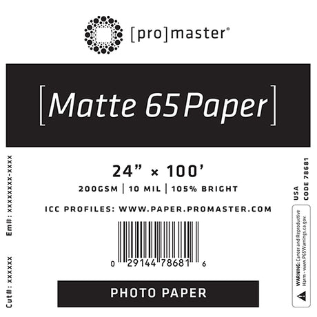 ProMaster Matte 65 Paper 24"x100' Roll - Image 1