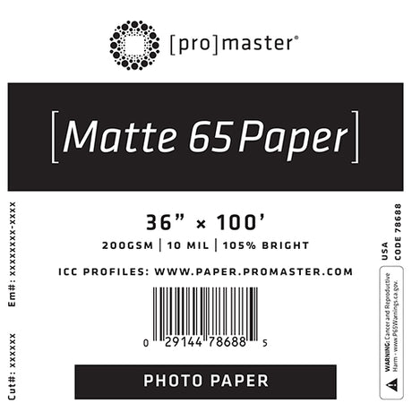 ProMaster Matte 65 Paper 36"x100' Roll - Image 1