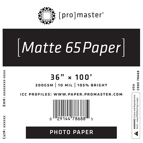ProMaster Matte 65 Paper 36"x100' Roll - Image 1