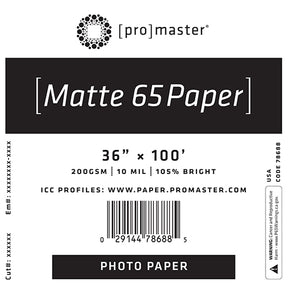 ProMaster Matte 65 Paper 36"x100' Roll - Image 1