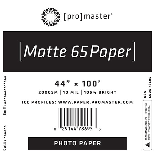 ProMaster Matte 65 Paper 44"x100' Roll - Image 1