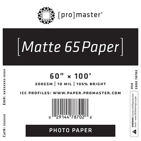 ProMaster Matte 65 Paper 60"x100' Roll - Image 1
