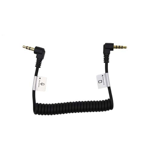 ProMaster Audio Cable 3.5mm TRRS male right angle - 3.5mm TRS male right angle - 8 1/2" coiled - Image 1