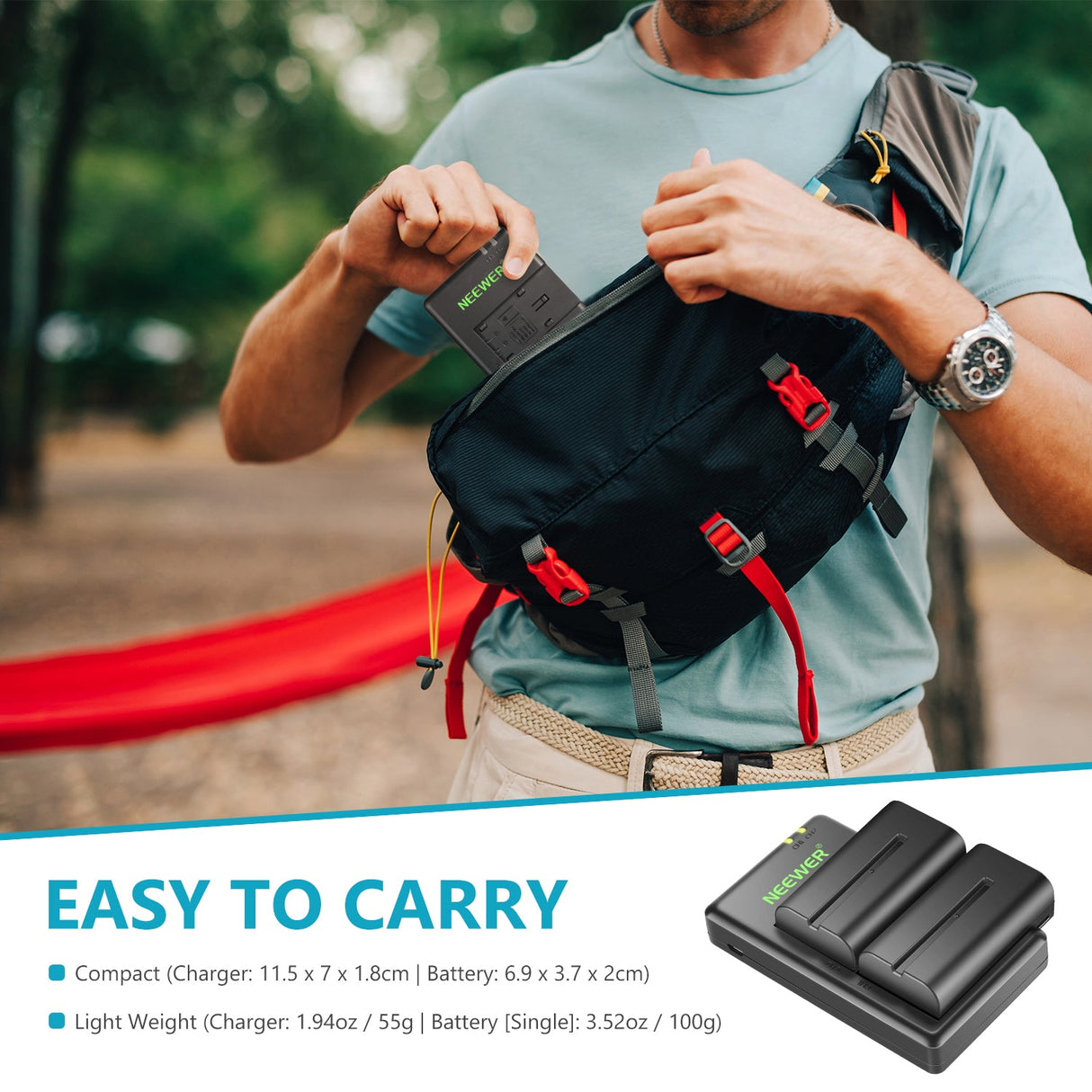 NEEWER NP-F550 Battery Charger Set for Sony