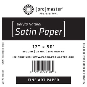 ProMaster Fine Art Baryta Natural Satin Paper 17"x50' Roll - Image 1