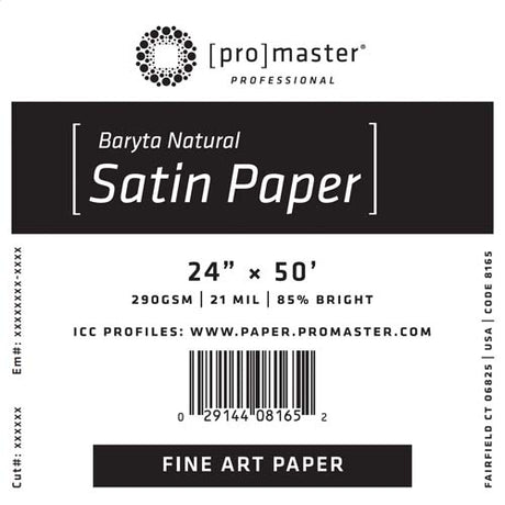 ProMaster Fine Art Baryta Natural Satin Paper 24"x50' Roll - Image 1