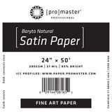 ProMaster Fine Art Baryta Natural Satin Paper 24"x50' Roll - Image 1