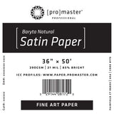 ProMaster Fine Art Baryta Natural Satin Paper 36"x50' Roll - Image 1