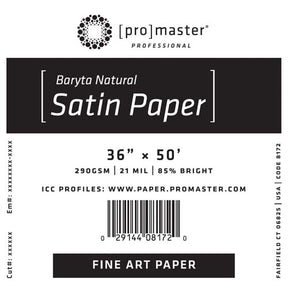ProMaster Fine Art Baryta Natural Satin Paper 36"x50' Roll - Image 1