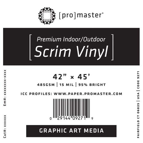 ProMaster Premium Indoor/Outdoor Scrim Vinyl 42"x45' Roll - Image 1