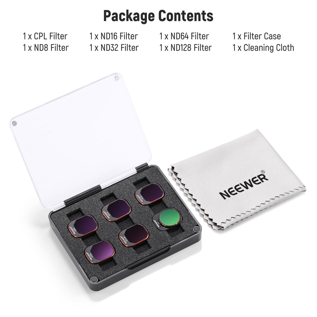 NEEWER FL-A34 6 Pack Snap On ND&CPL Filter Set For DJI Mini 4 Pro