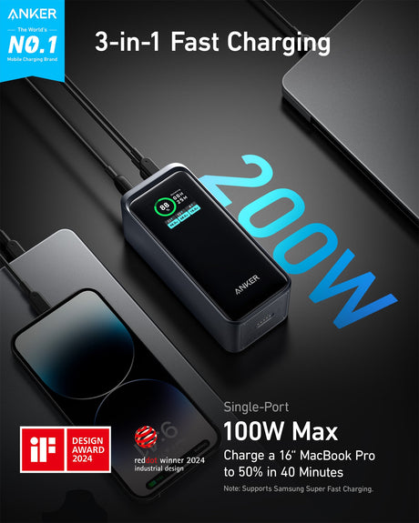 Anker Prime 20,000mAh Power Bank (200W) with 100W Charging Base