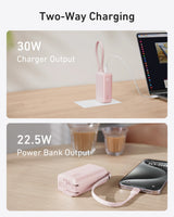 Anker Power Bank (30W, 5k,  Fusion, Built-In USB-C Cable)