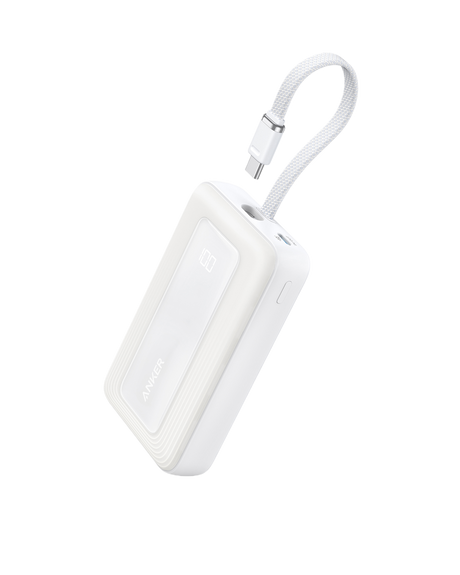 Anker Zolo Power Bank (10K, 30W) with a 5.4-inch (13.7 cm) built-in USB-C cable.
