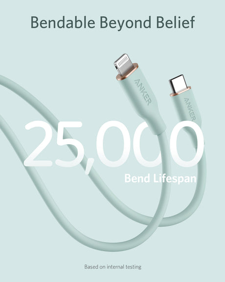 Anker 641 USB-C to Lightning Cable (Flow, 3 ft Silicone)