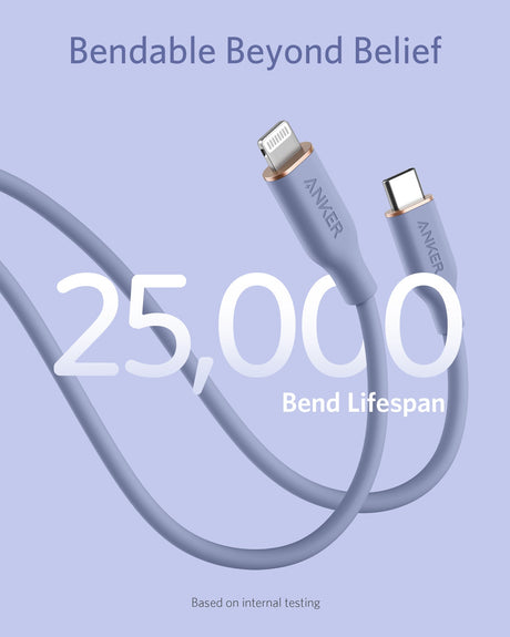 Anker 641 USB-C to Lightning Cable (Flow, 3 ft Silicone)