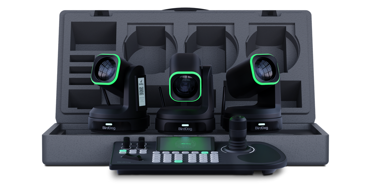 BirdDog 3x X1 Ultra PTZ Cameras and KBD Keyboard Bundle (Black)
