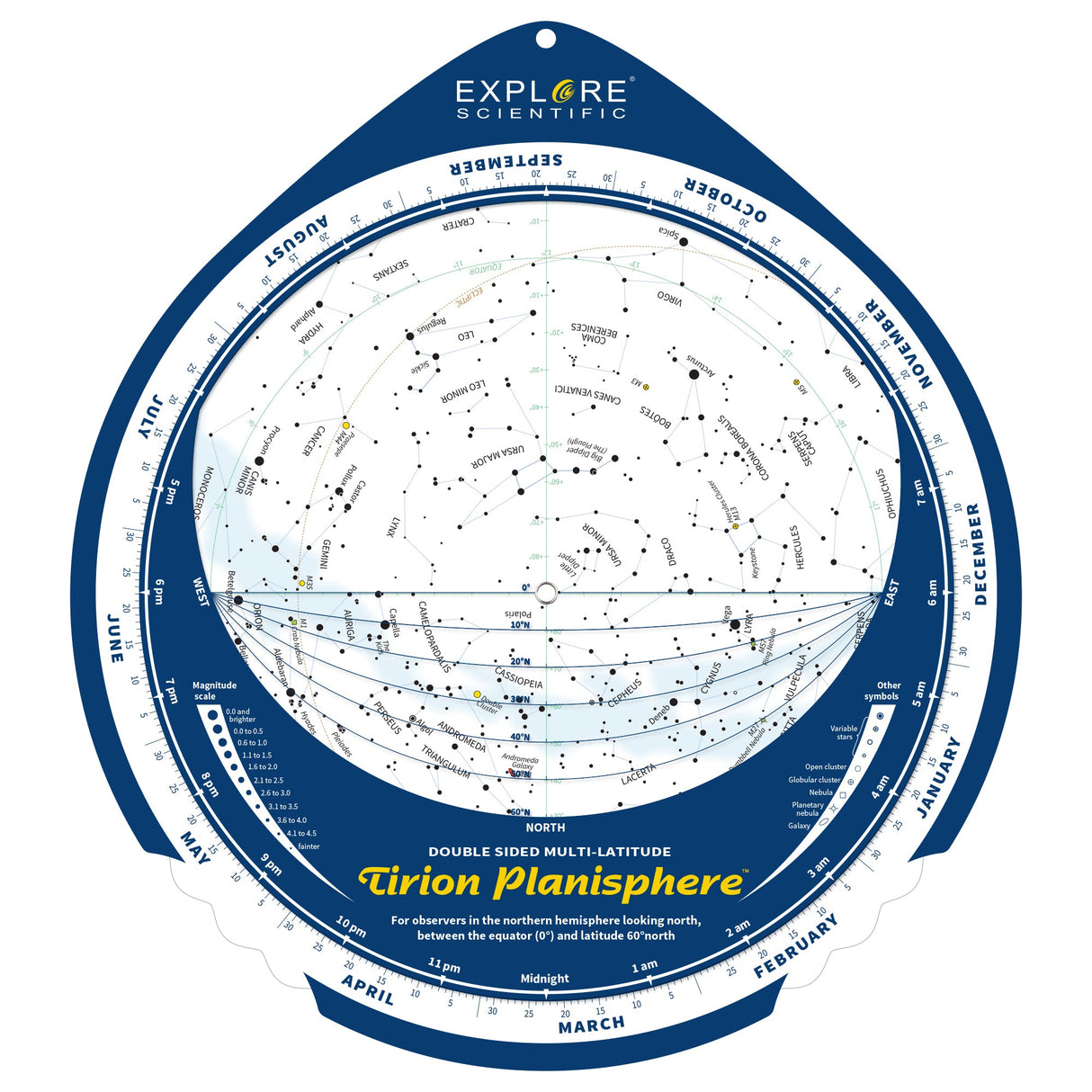 Explore FirstLight 8" Dobsonian Telescope Package Includes ReflexSight, Astro R-Lite Red Flashlight, Tirion Double-Sided Multi-Latitude Planisphere and Moon Crater Map