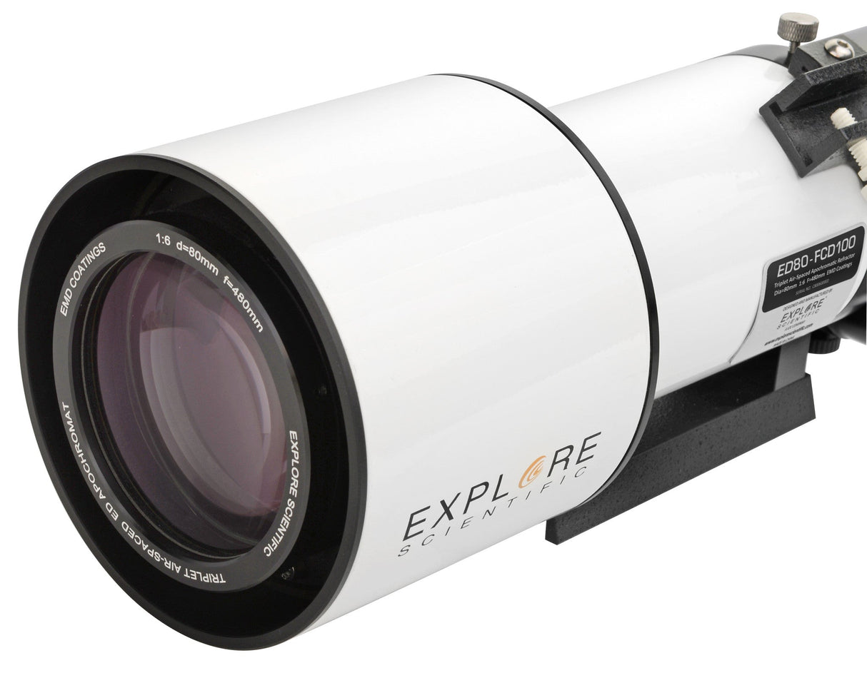 Explore Scientific ED80-FCD100 Series Air-Spaced Triplet Refractor Telescope and Hybrid 2N1 Finder Base- FCD100-0806-01