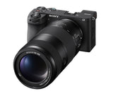 Sony FE 100-400mm F5.6-8 OSS mounted on a Sony a6700, right side view