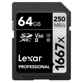 Lexar Professional SDXC Memory Card 1667x 64GB Class 10 UHS-II U3 V60