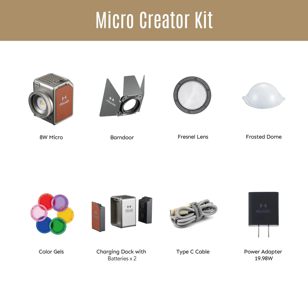 Hobolite Micro 8W Portable Bi-Color Continuous LED Lighting Kit