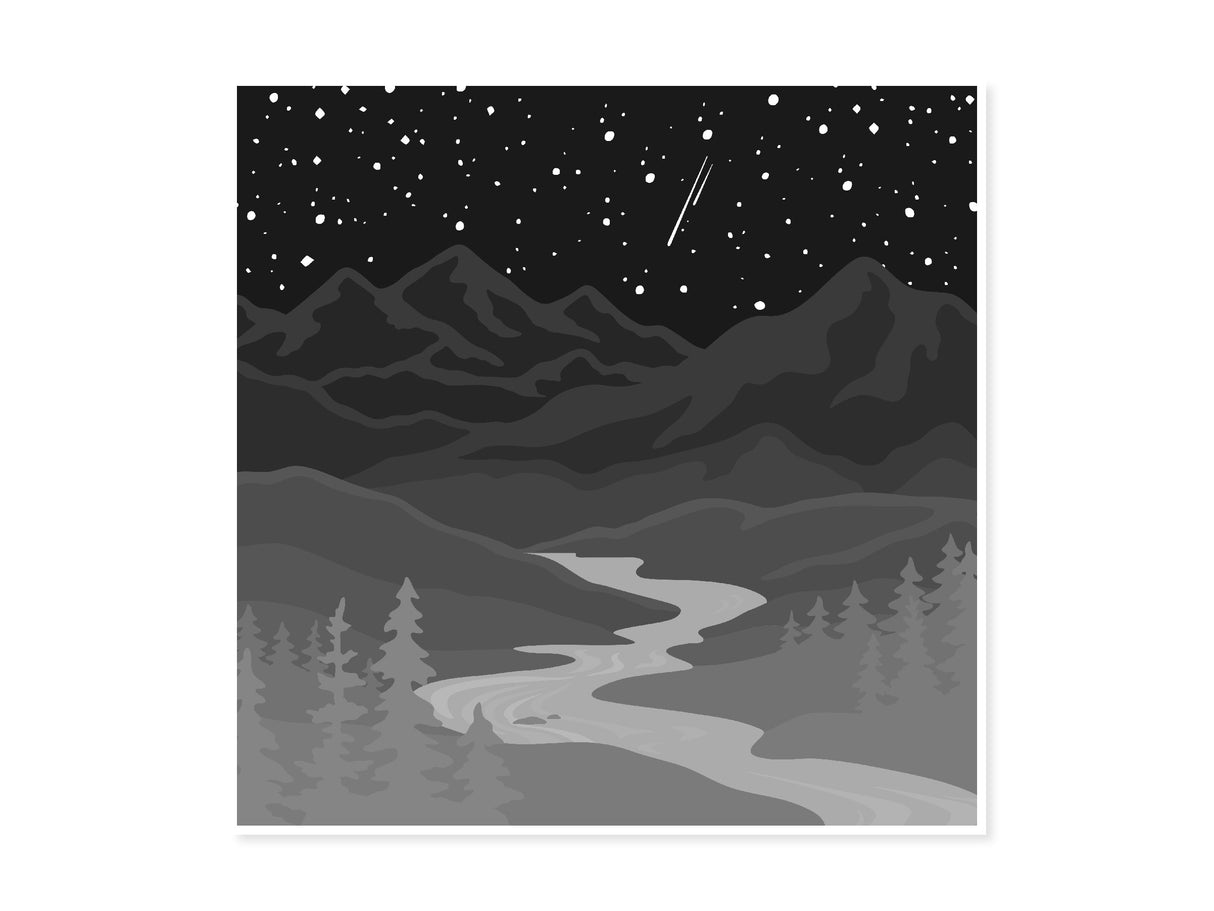 Midnight Mountain Sticker