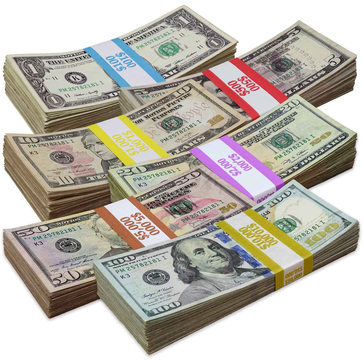 All Denomination RealAged Full Print New Series Stacks Pack
