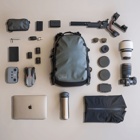 WANDRD STRATUS Photo 18L in Wasatch Green — layflat view