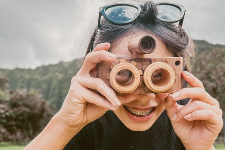 Twinkle Camera - Walnut Camera Body W/ Beechwood Lenses