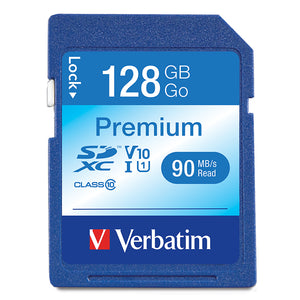 Verbatim Premium SDXC Memory Card 133X UHS-1 Class 10 TAA 128GB