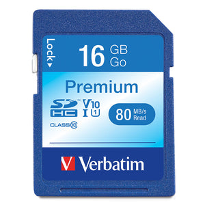 Verbatim Premium SDHC Memory Card 133X Class 10 TAA 16GB