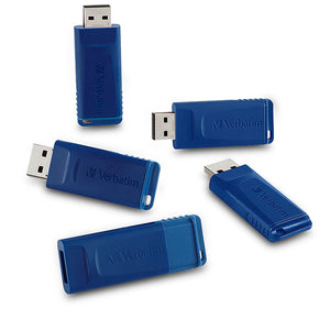 Verbatim USB Flash Drive USB 2.0 5/PK Blue TAA 16GB