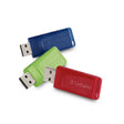 Verbatim Store 'n' Go USB Flash Drive 3/PK Red Blue Green 32GB