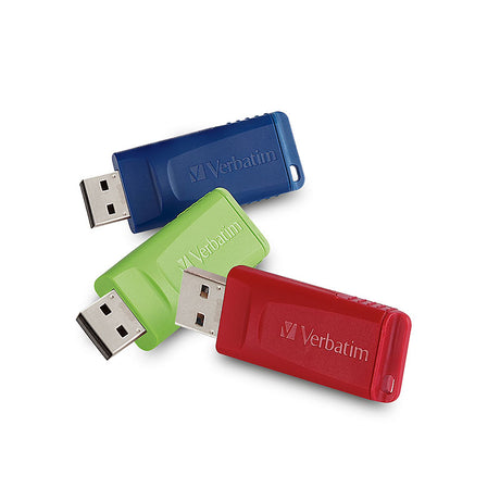 Verbatim Store 'n' Go USB Flash Drive 3/PK Red Blue Green 32GB