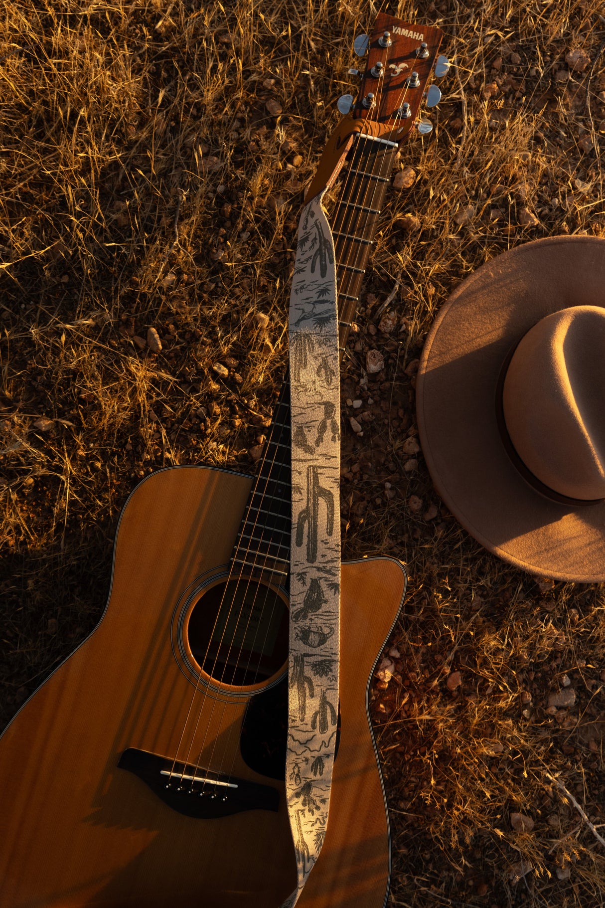 Western Landscape Guitar Strap